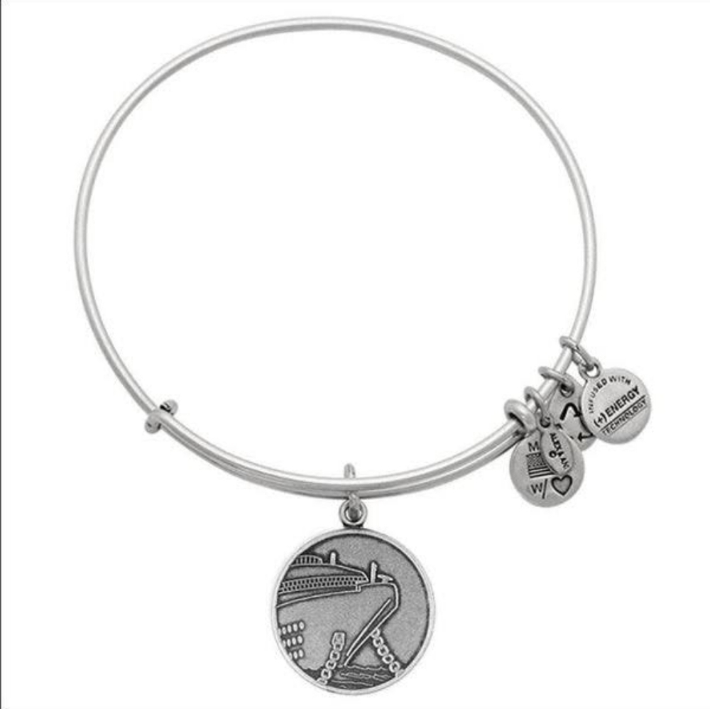 Alex and Ani 2013 Cruise Ship Silver Charm Bangle bracelet
